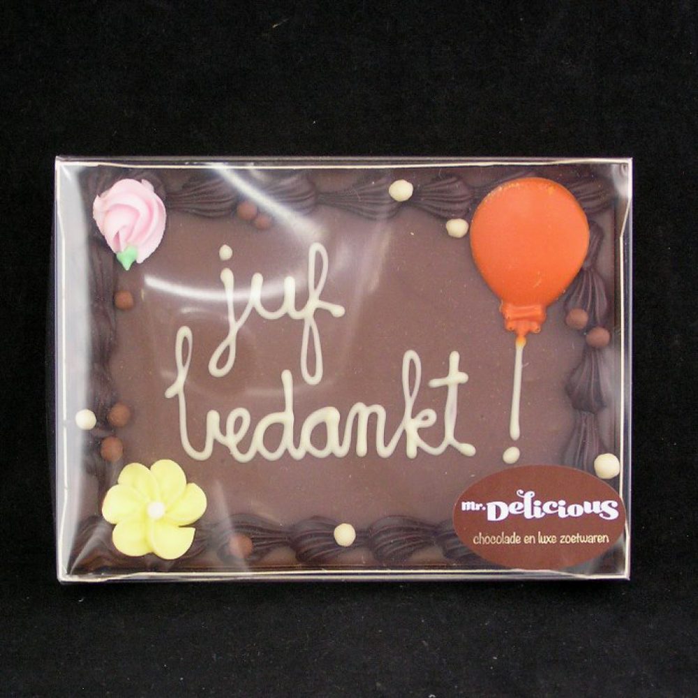 Tekstchocolade Juf bedankt