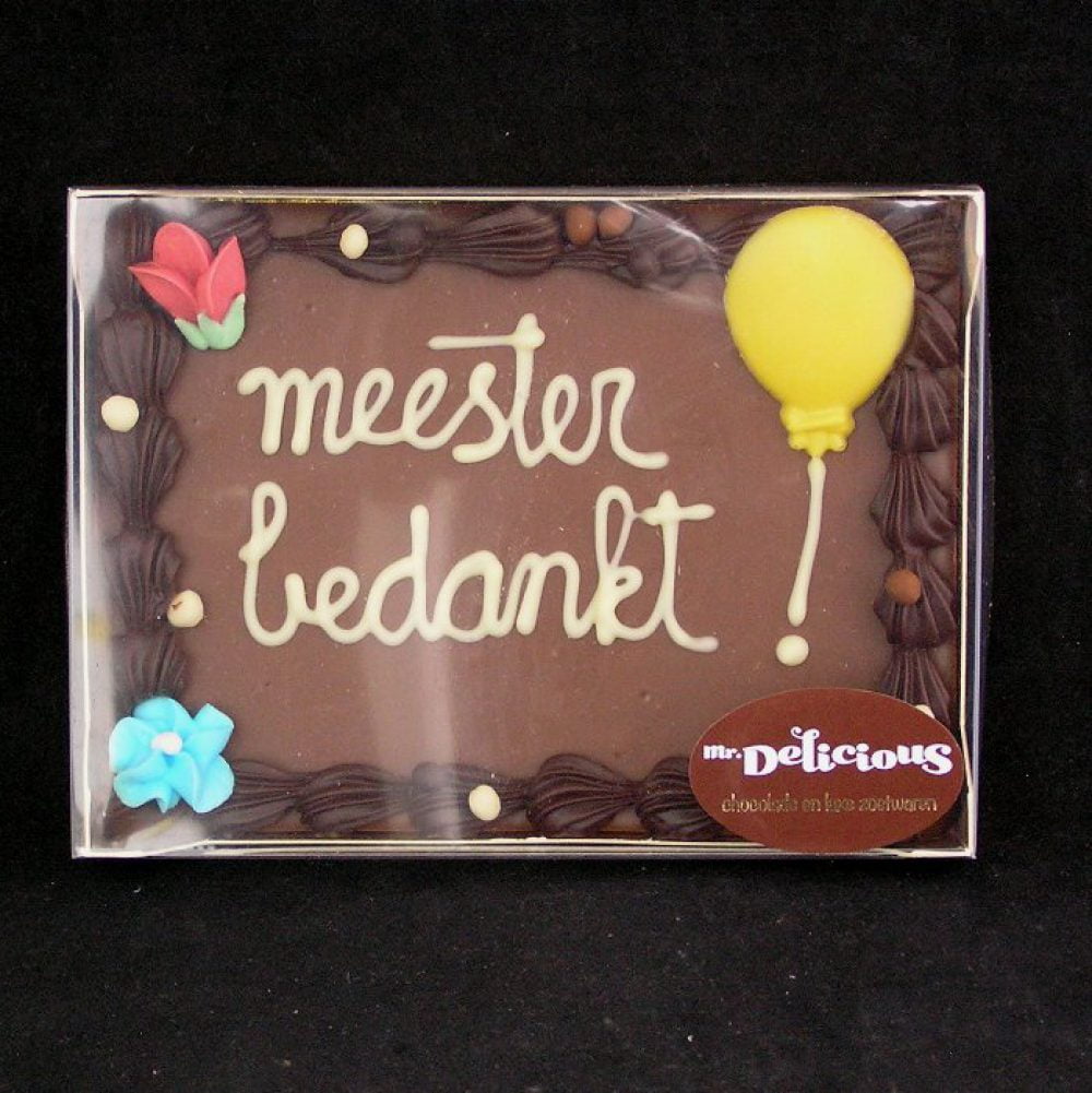 Tekstchocolade Meester bedankt